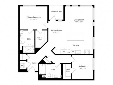 the floor plan of the apartment